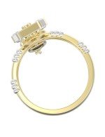 Кольцо из лимонного золота c ониксом и перламутром