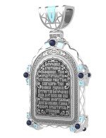 Образок из белого золота c эмалью и иконописью