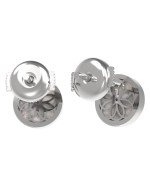 Серьги из белого золота c бриллиантами и перламутром