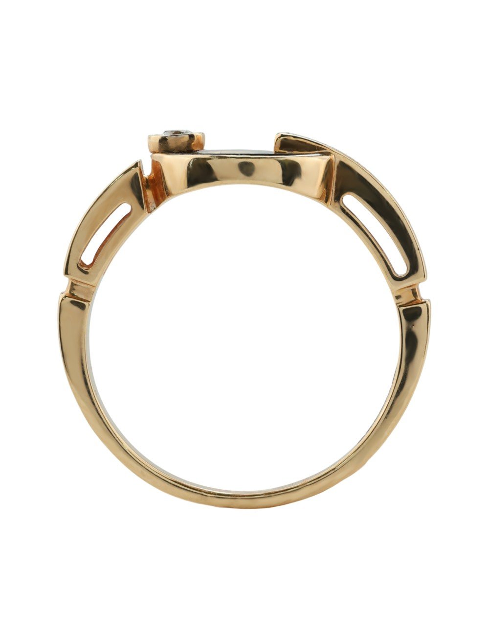 Кольцо из золота c бриллиантами и ониксом