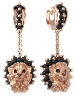 Серьги из золота c эмалью и ониксом