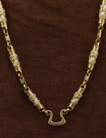 Цепь из лимонного золота c эмалью и бивнем мамонта