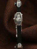 Крест из белого золота c эбеновым деревом