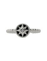 Кольцо из белого золота c бриллиантами и ониксом