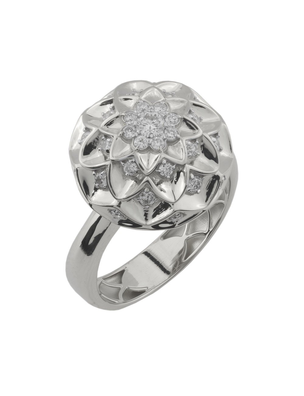 Кольцо из белого золота c бриллиантами