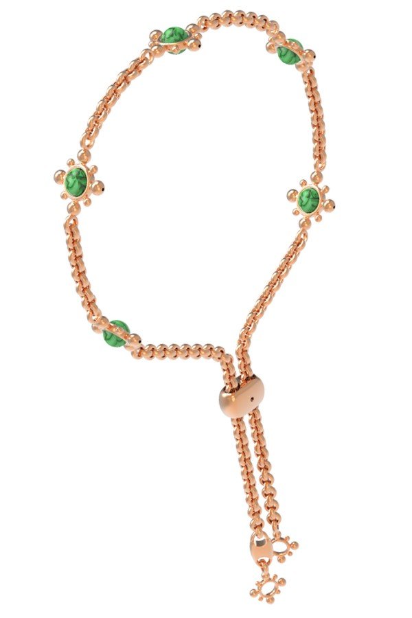 Браслет из золота c малахитом