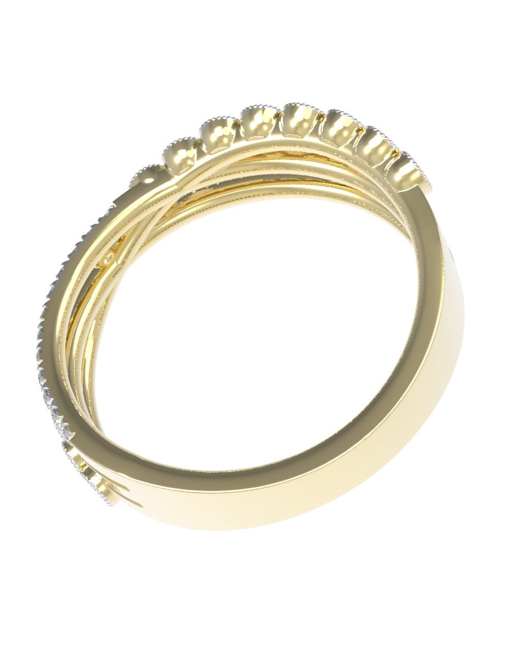 Кольцо из лимонного золота c бриллиантами