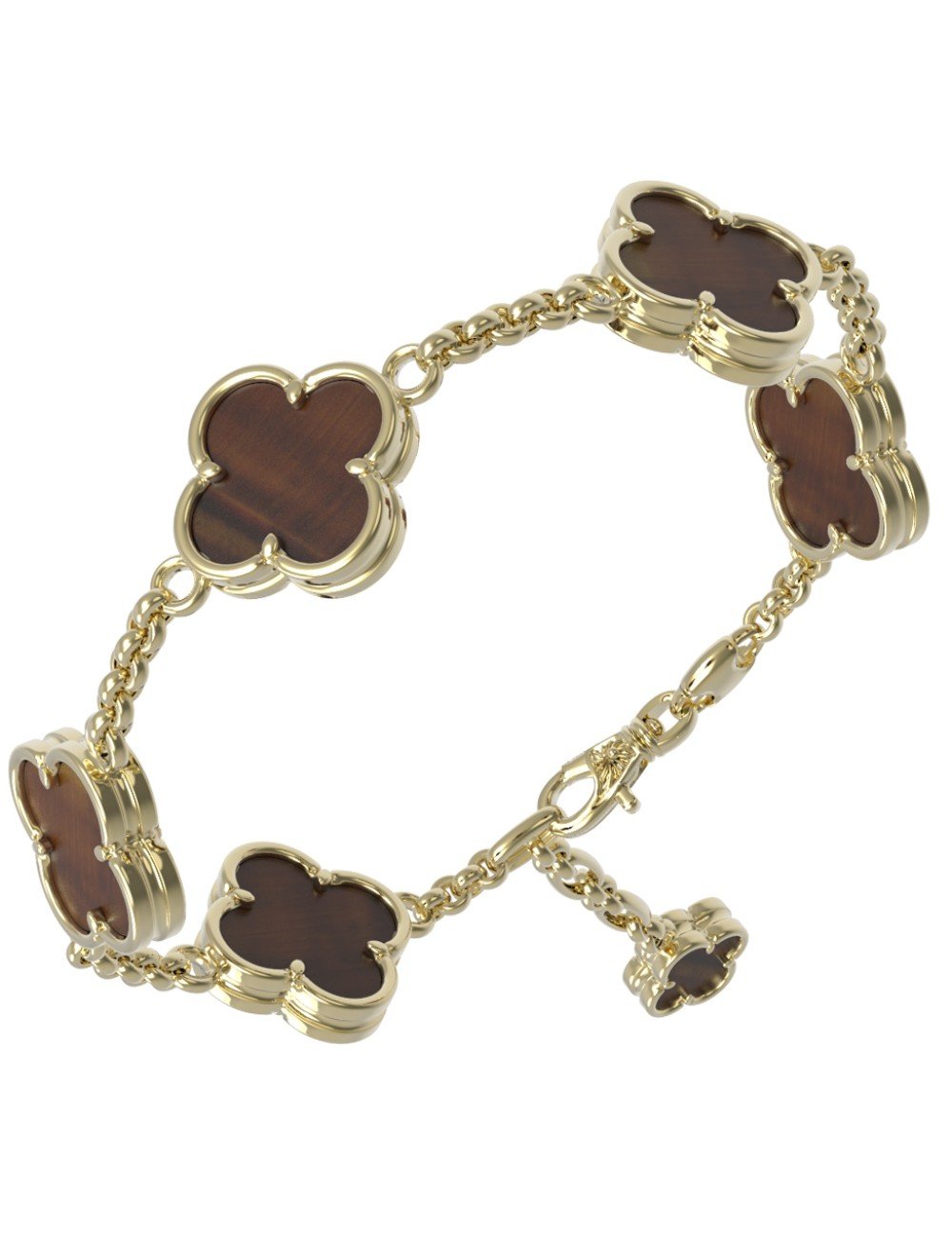 Браслет из лимонного золота c тигровым глазом