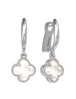 Серьги из белого золота c перламутром