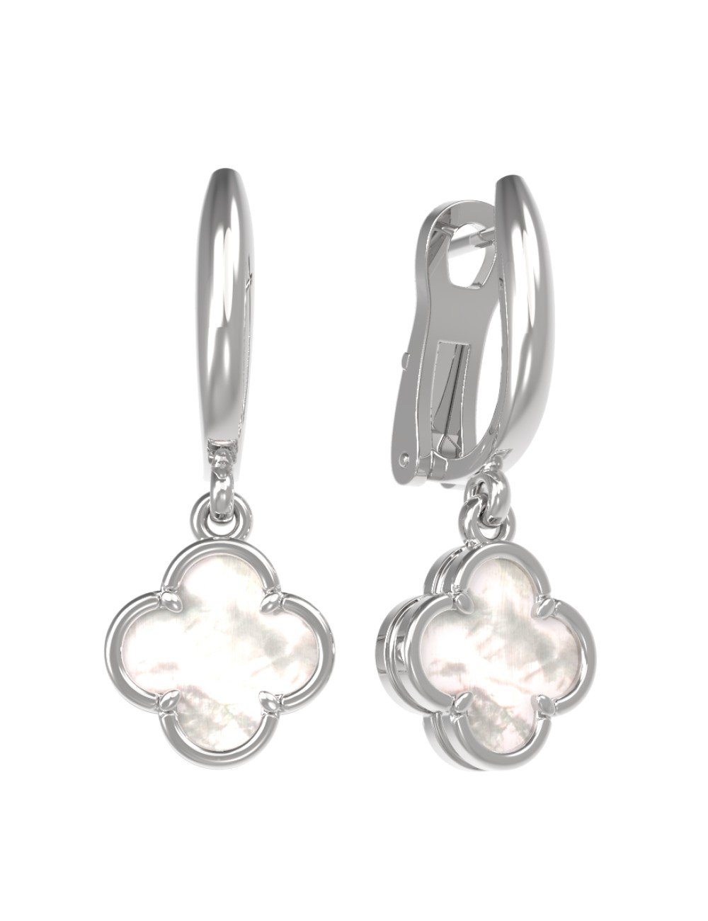 Серьги из белого золота c перламутром