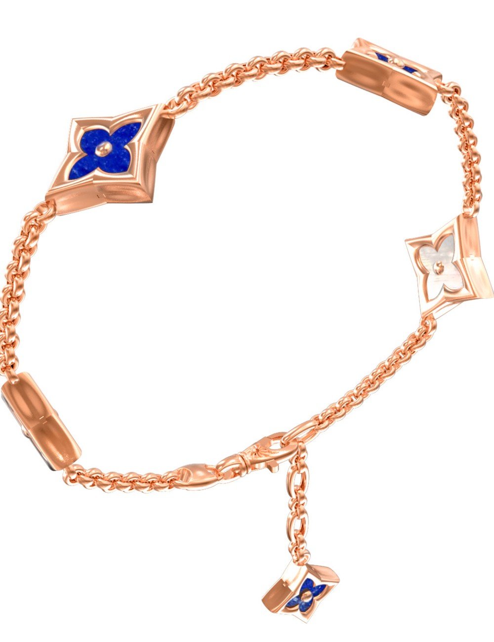 Браслет из золота c лазуритом и перламутром