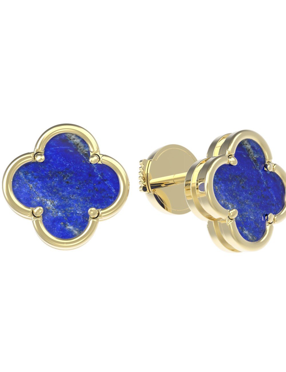 Серьги из лимонного золота c лазуритом