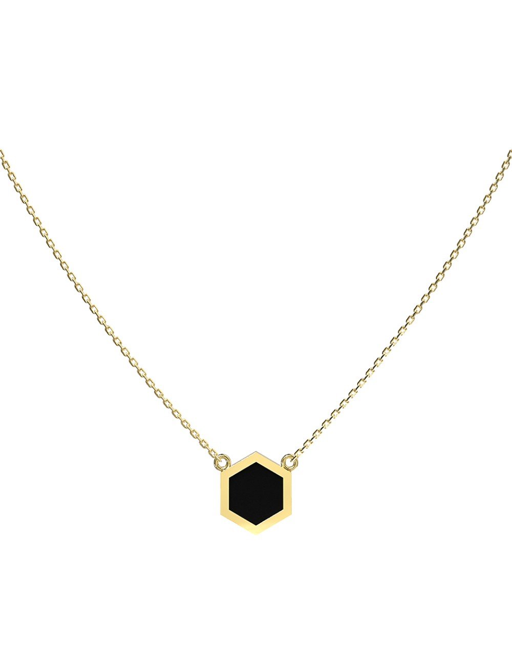 Колье из лимонного золота c ониксом