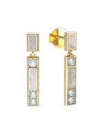 Серьги из лимонного золота c бриллиантами и перламутром