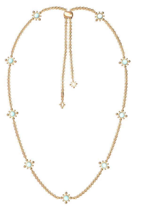 Колье из золота c бирюзой