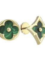 Серьги из лимонного золота c малахитом