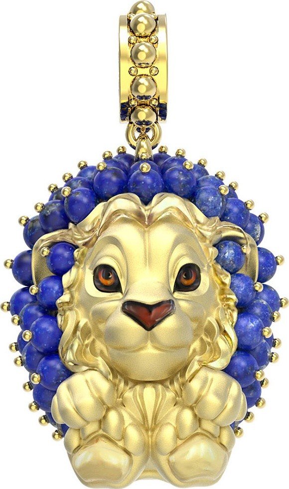 Подвеска из лимонного золота c эмалью и лазуритом