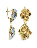 Серьги из лимонного золота c эмалью