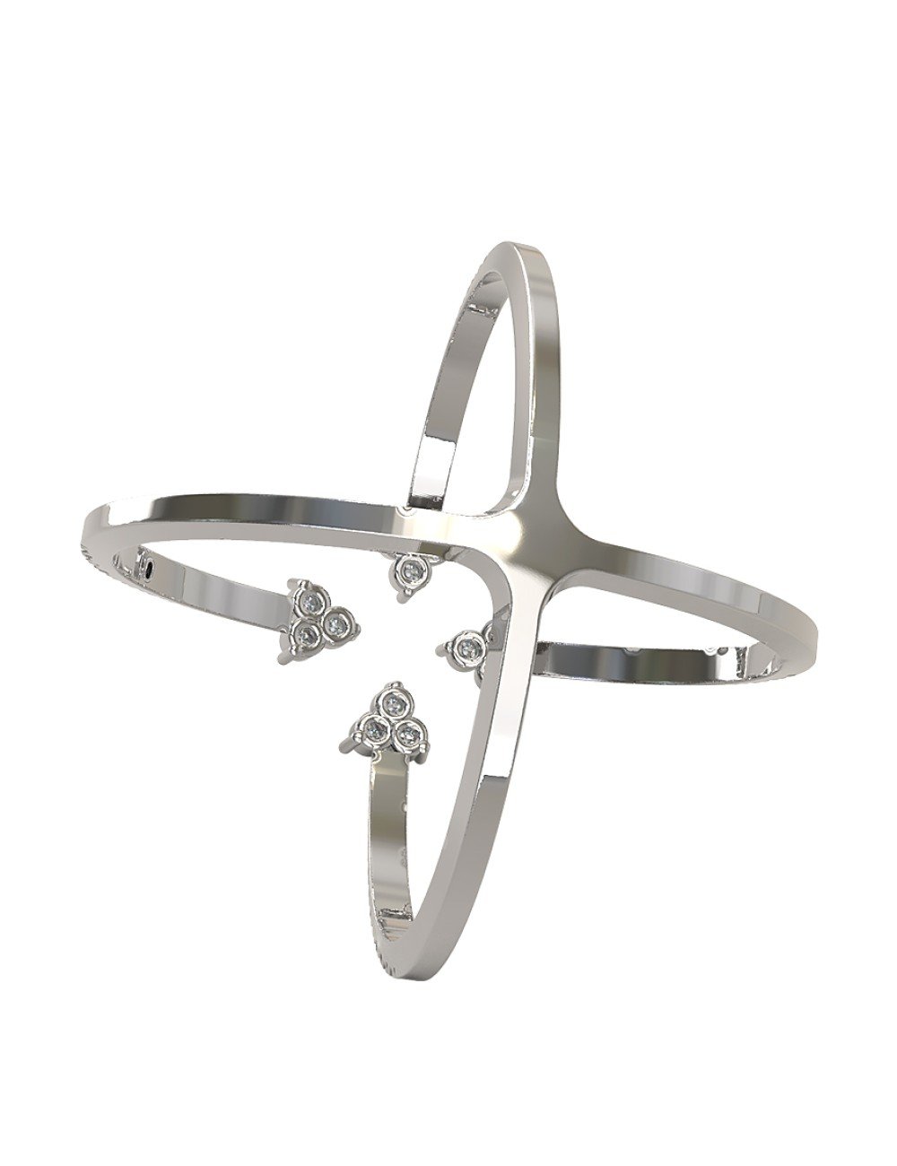 Кольцо из белого золота c бриллиантами