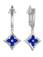 Серьги из белого золота c лазуритом