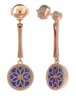 Серьги из золота c фианитом и лазуритом