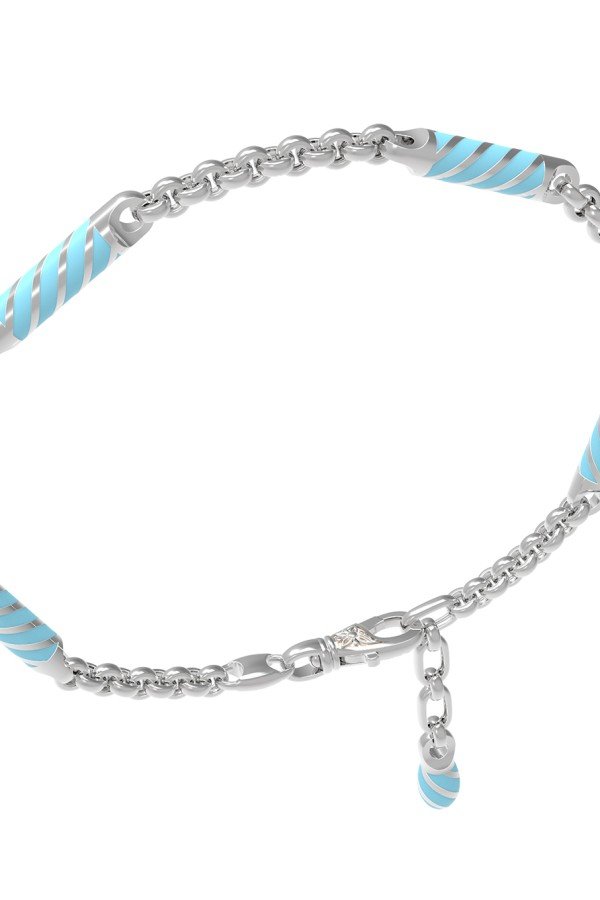 Браслет из белого золота c эмалью