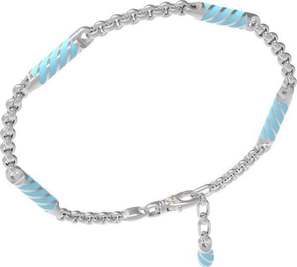 Браслет из белого золота c эмалью