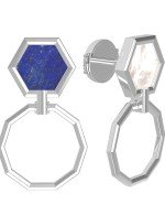 Серьги из белого золота c лазуритом и перламутром