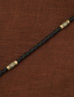 Гайтан из лимонного золота c кожаным шнурком