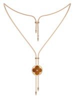 Колье из золота c тигровым глазом и перламутром