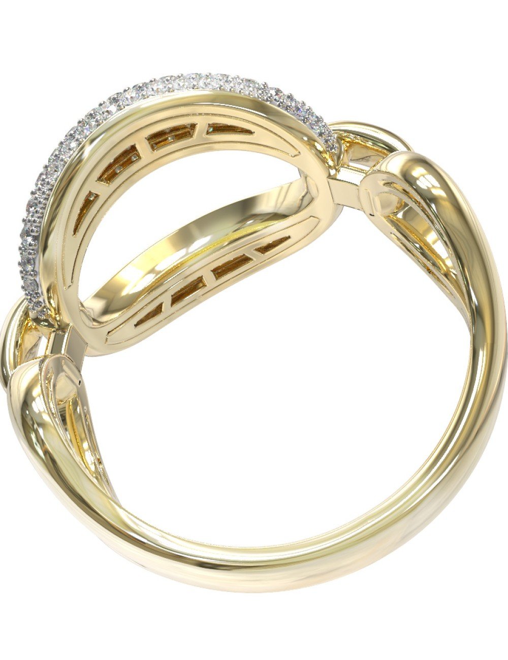 Кольцо из лимонного золота c бриллиантами