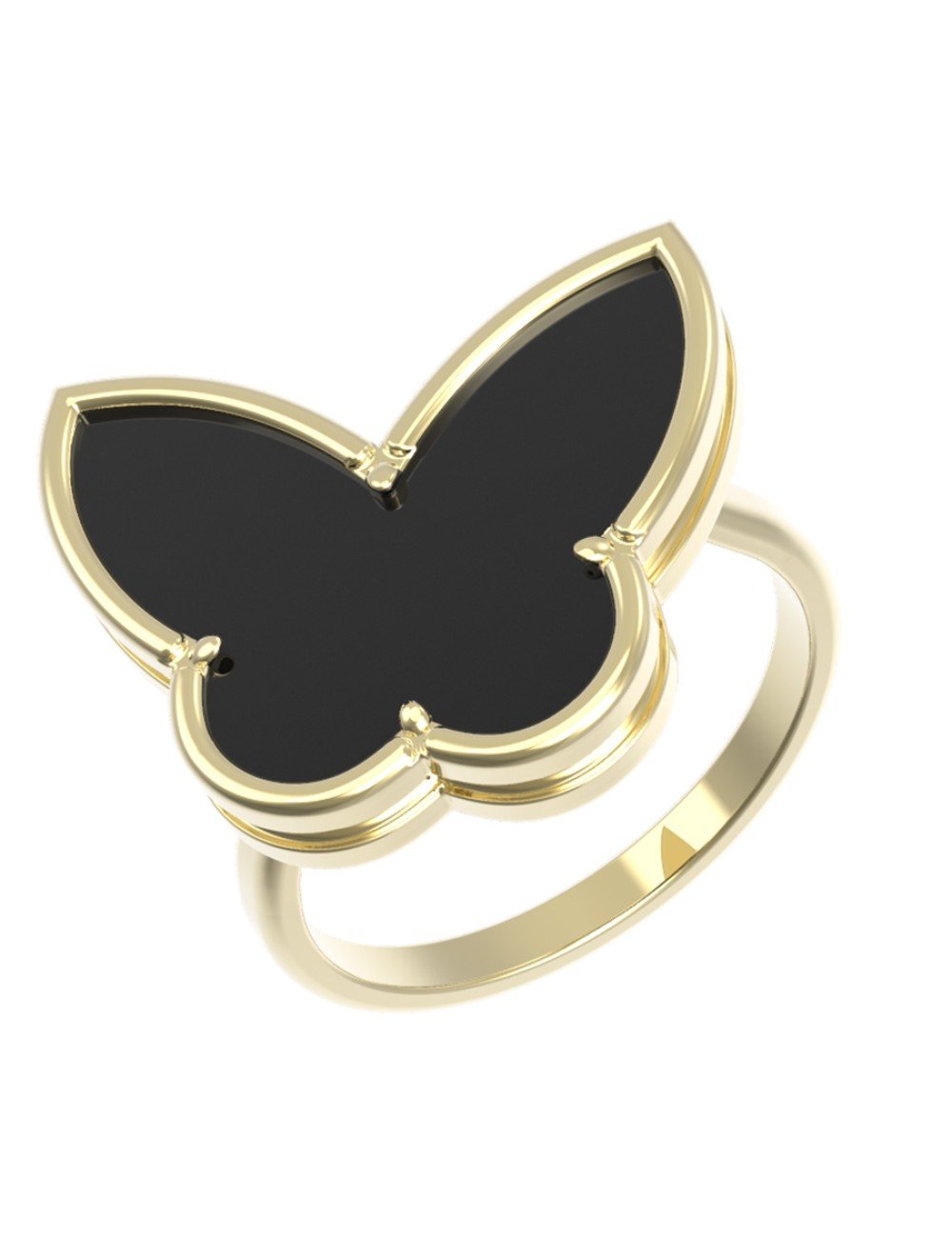 Кольцо из лимонного золота c ониксом