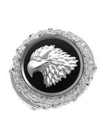 Кольцо из белого золота c бриллиантами и ониксом