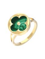 Кольцо из лимонного золота c малахитом