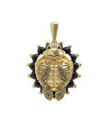 Подвеска из лимонного золота c эмалью и ониксом