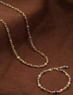 Браслет из лимонного золота c лазуритом