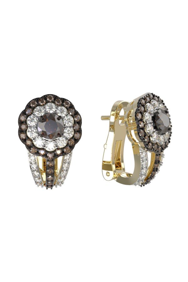 Серьги из лимонного золота c бриллиантами