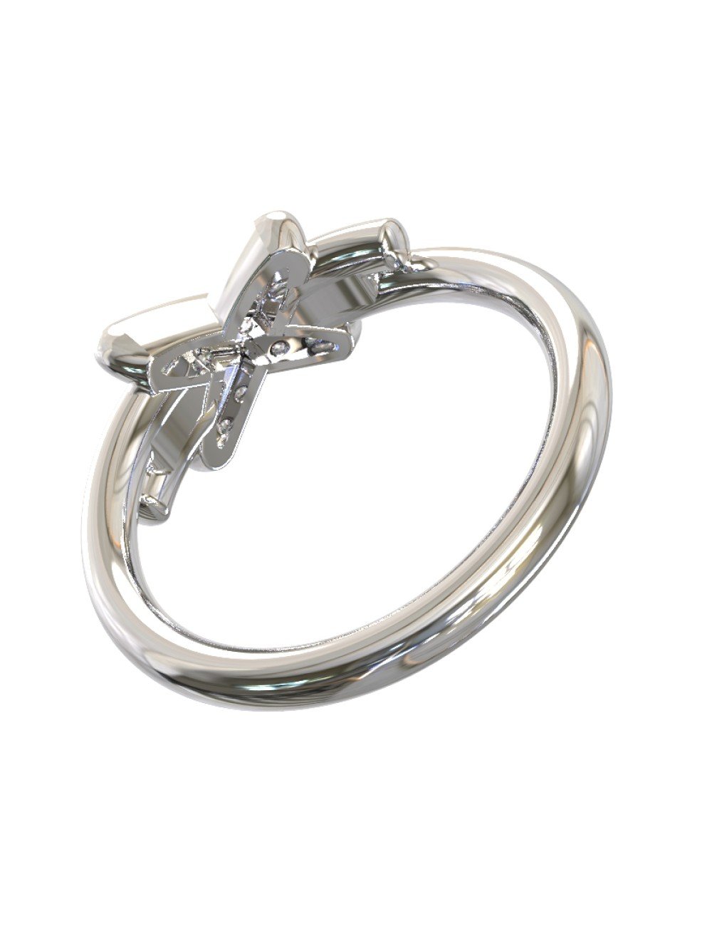 Кольцо из белого золота c бриллиантами