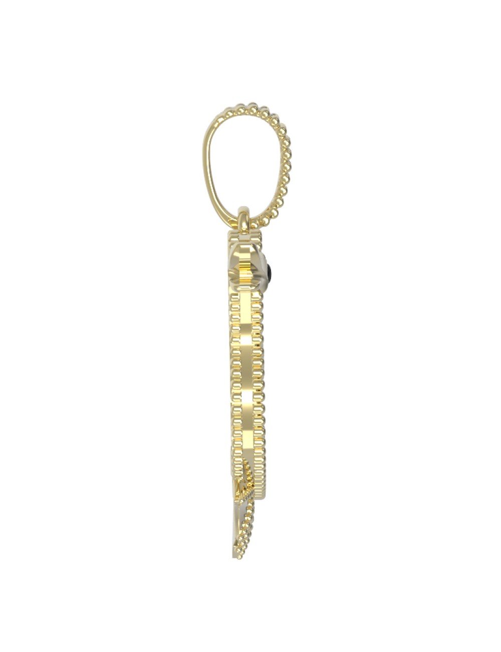 Подвеска из лимонного золота c эмалью, лазуритом, малахитом и перламутром