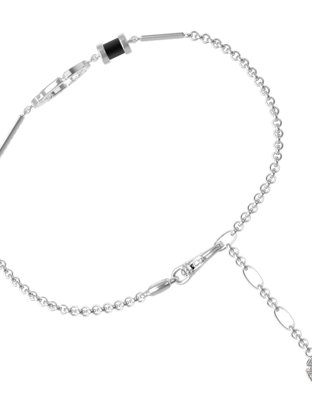 Браслет из белого золота c бриллиантами и ониксом