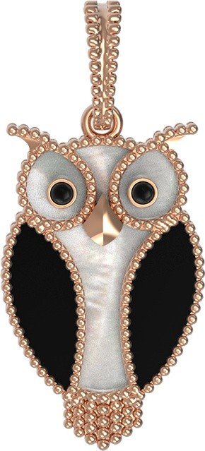 Подвеска из золота c эмалью, ониксом и перламутром