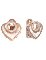 Серьги из золота c бриллиантами и перламутром