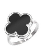 Кольцо из белого золота c ониксом