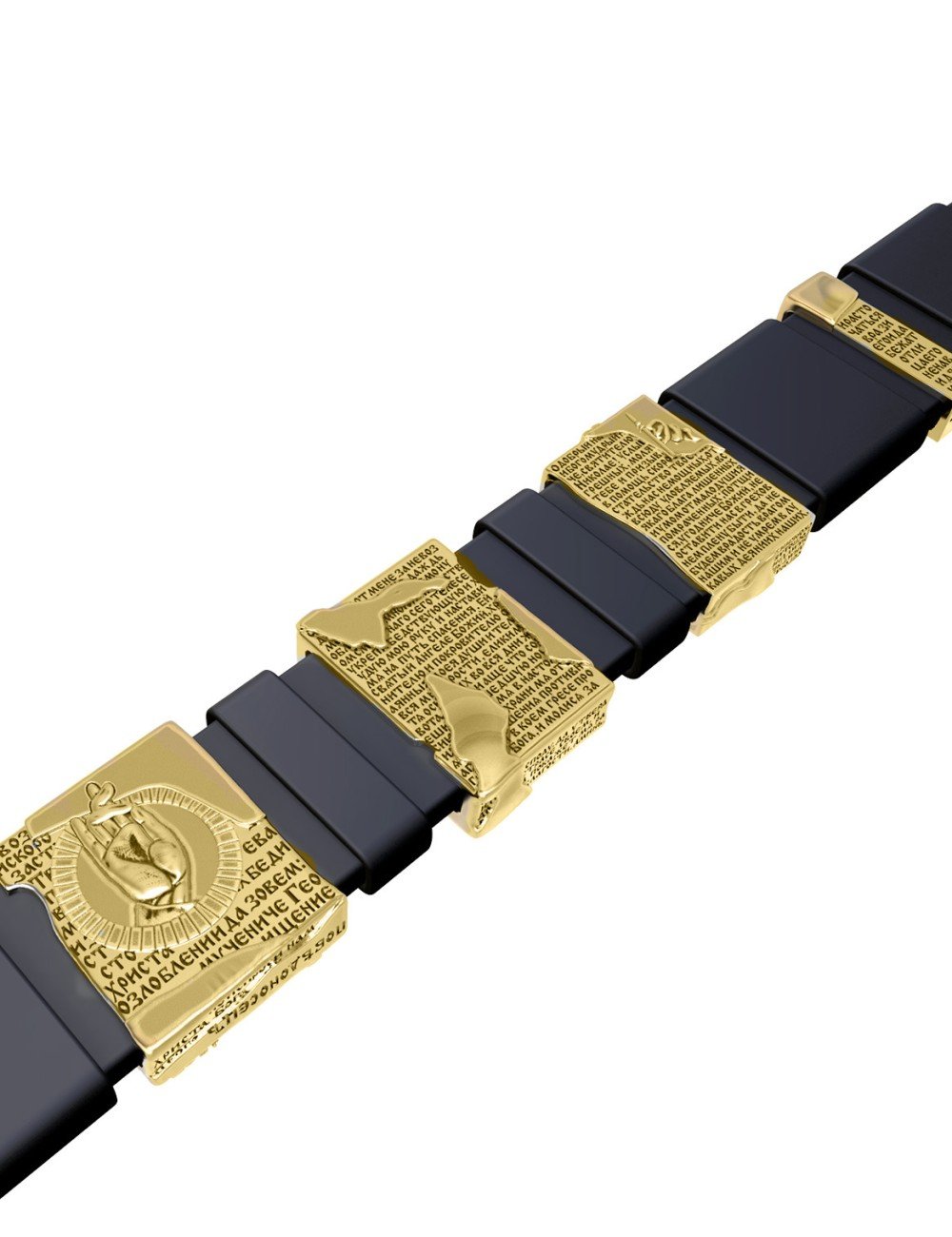 Браслет из лимонного золота c кожаным шнурком