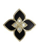 Кольцо из лимонного золота c бриллиантами и ониксом