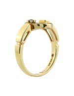 Кольцо из лимонного золота c бриллиантами и ониксом