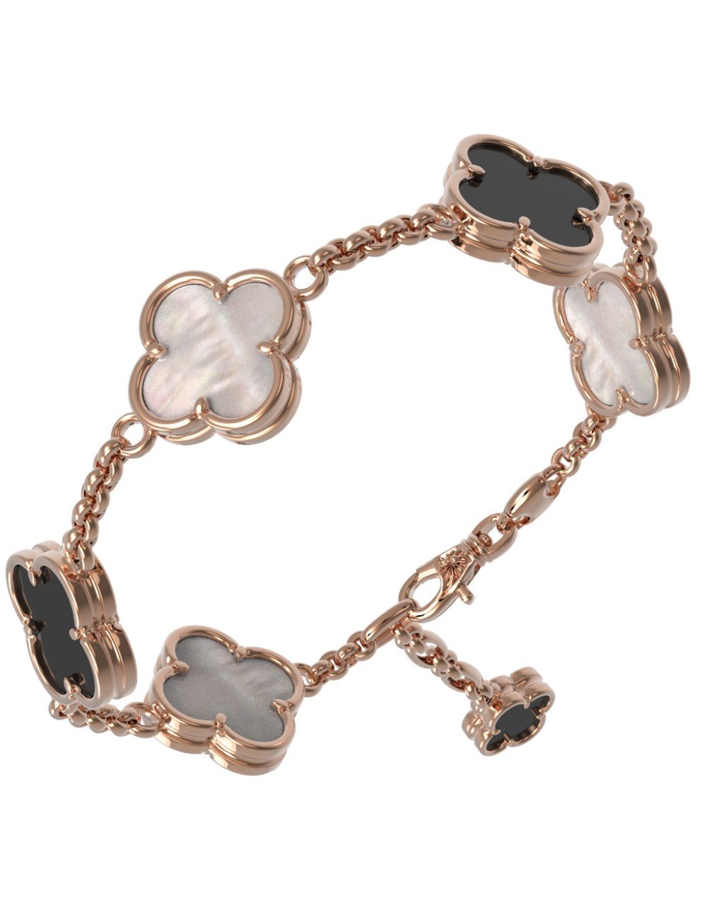 Браслет из золота c ониксом и перламутром