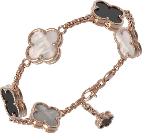 Браслет из золота c ониксом и перламутром