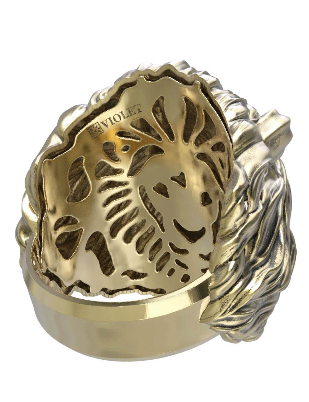 Кольцо из лимонного золота c эмалью