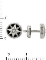 Серьги из белого золота c бриллиантами и ониксом
